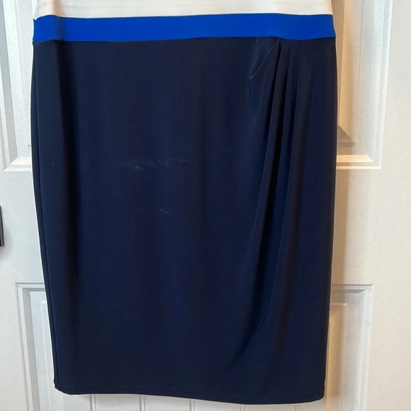 Lauren Ralph Lauren Black Dress w/Navy &‎ Bright Blue w/White Stripes. Size 8. - Picture 7 of 10